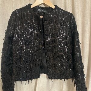 Zara Black Sequin Blazer